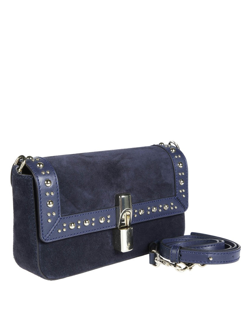 Furla Iride S Studded Suede Shoulder Bag