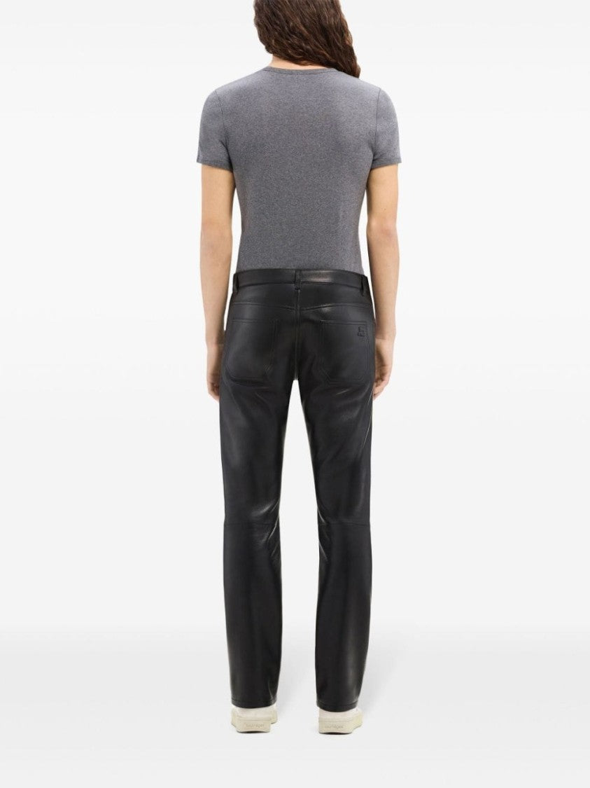 Courrèges Fitted Ash Grey Cotton T-Shirt