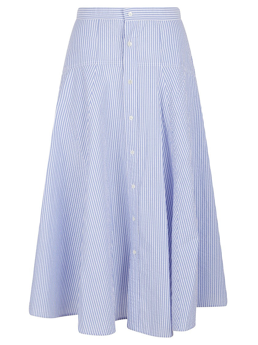Polo Ralph Lauren A-Line Button-Down Skirt With Subtle Striped Pattern
