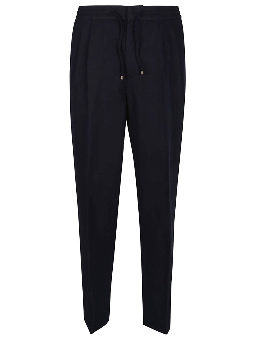 Brunello Cucinelli Black Drawstring Waist Pants With Side Pockets