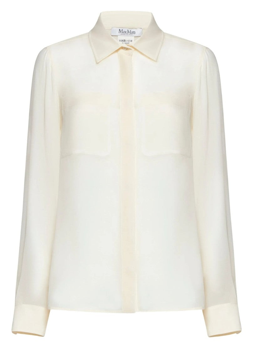 Max Mara Lightweight Sheer White Top