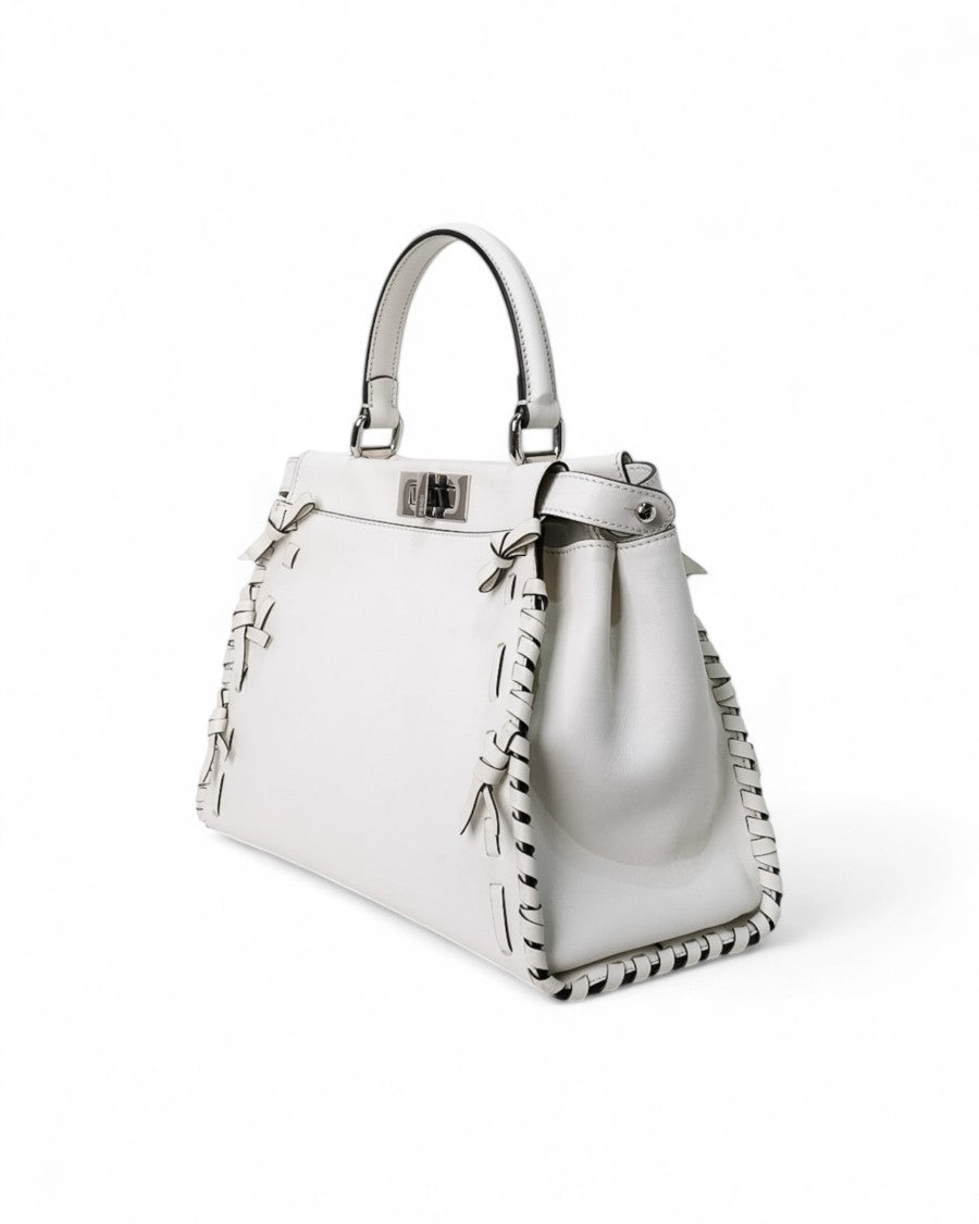 Fendi Peekaboo Medium White Bow