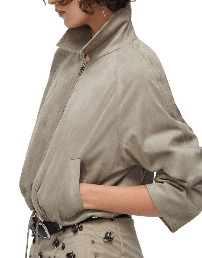 Liu Jo Soft Suede Urban-Chic Jacket With Adjustable Hem