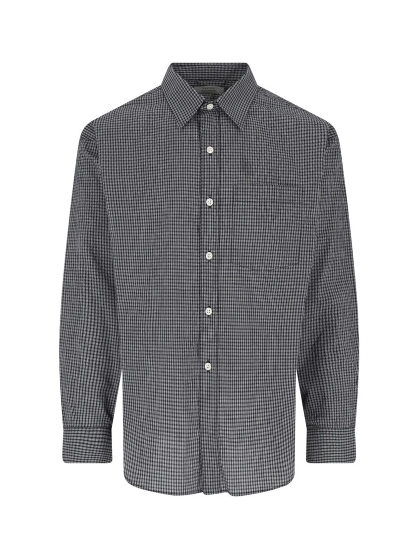 Mfpen Black Executive Checkered Cotton Shirt