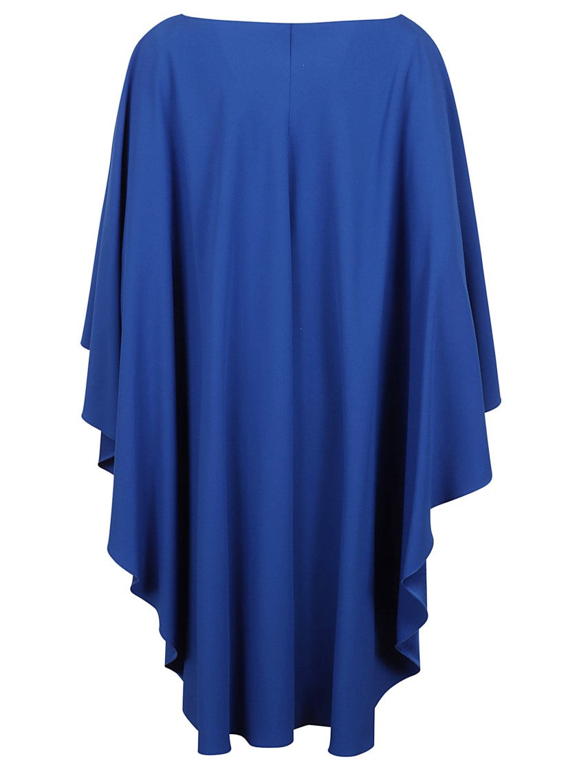 Alberta Ferretti Flowing Blue Evening Dress With Layered Ruffles