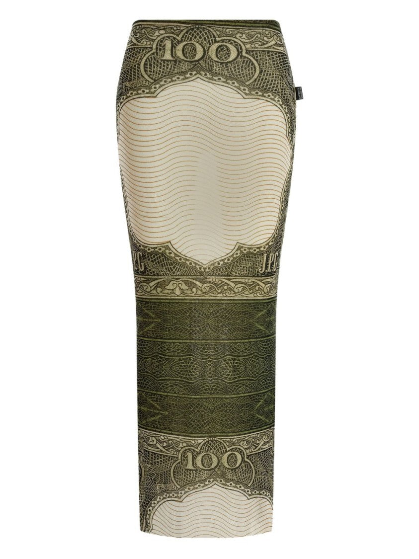 Jean Paul Gaultier Multicolour Silk And Nylon Pleated Skirt