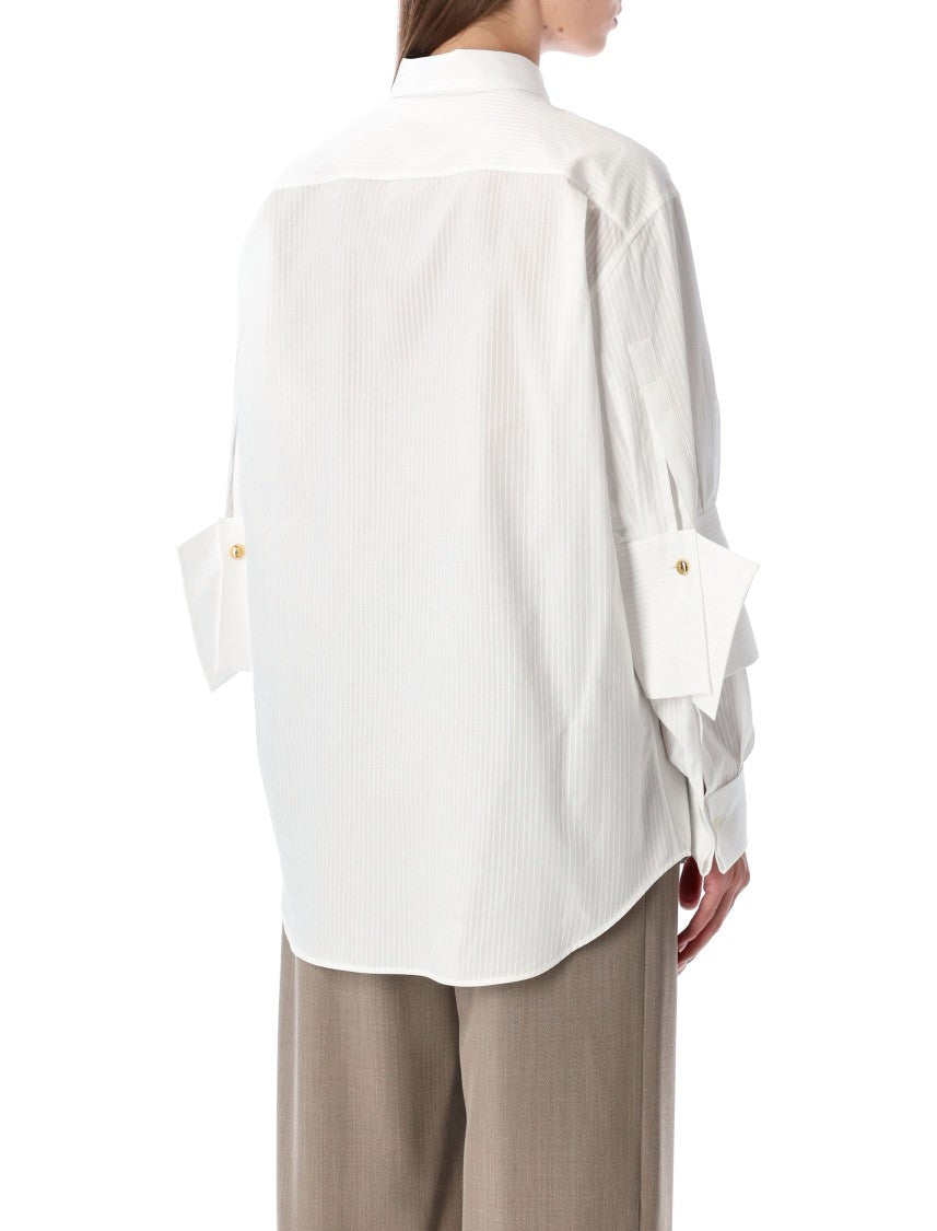 Loewe Cotton Poplin Shirt With Anagram Pebble Cufflinks