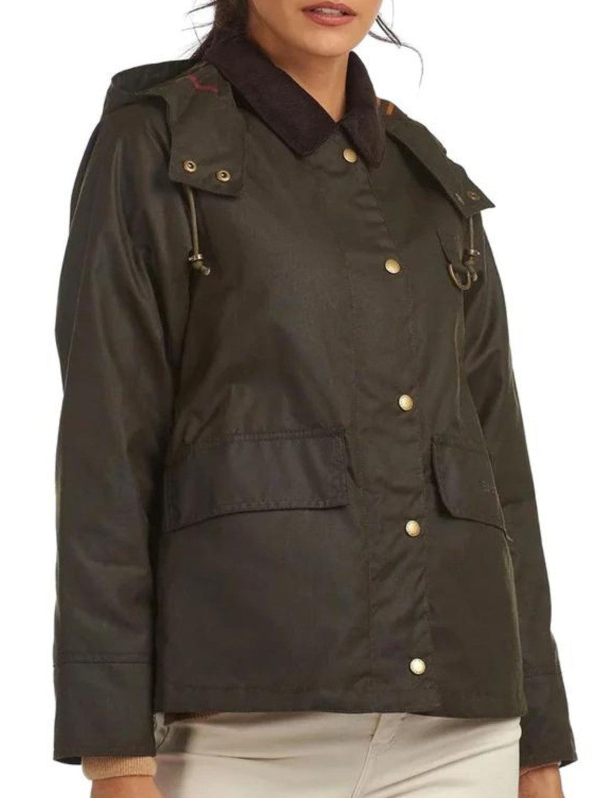 Barbour Olive Green Avon Waxed Cotton Jacket