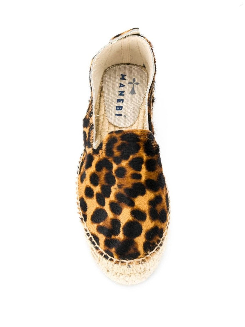 Manebi Leopard Print Slip-On Espadrilles