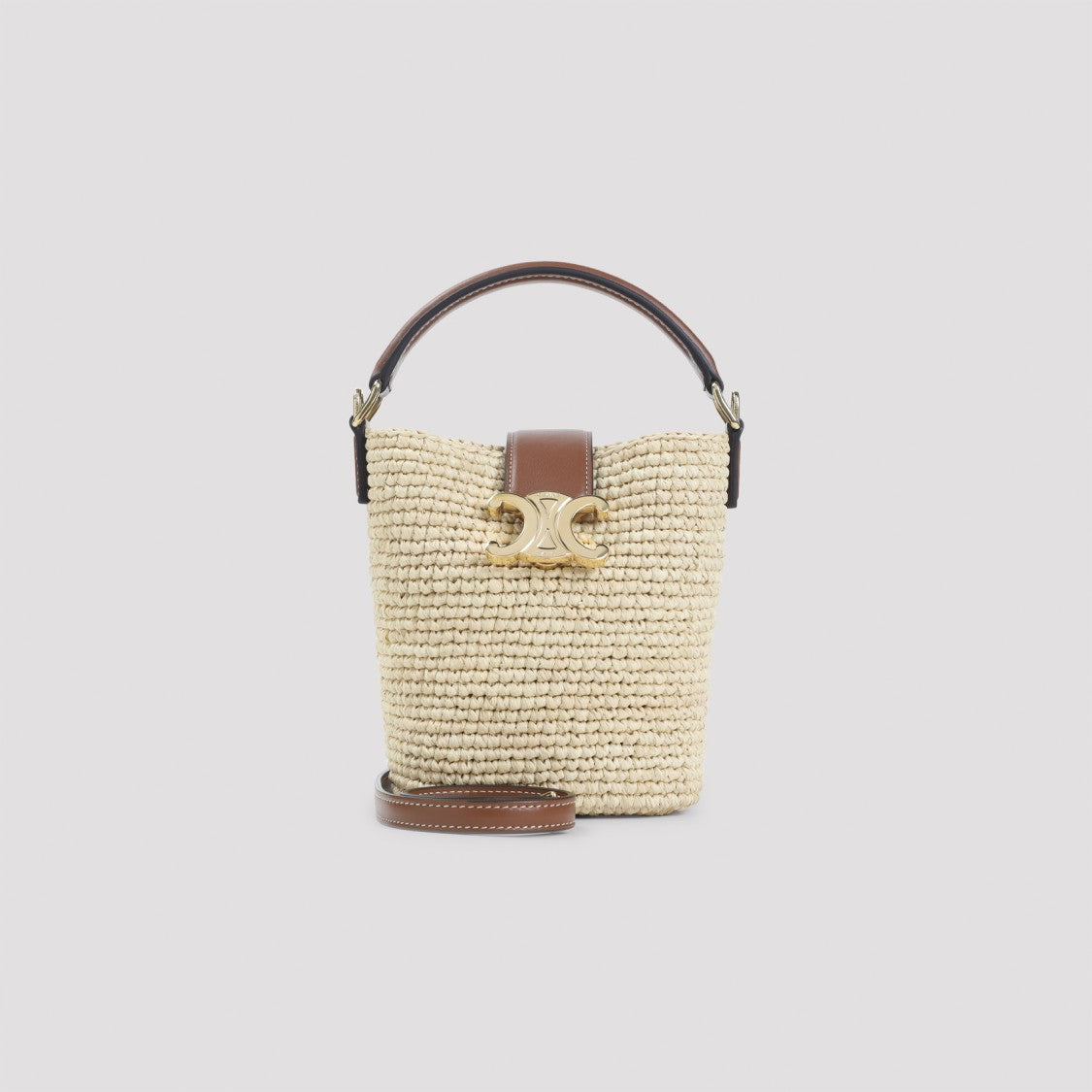 Celine Compact Raffia Bucket Handbag