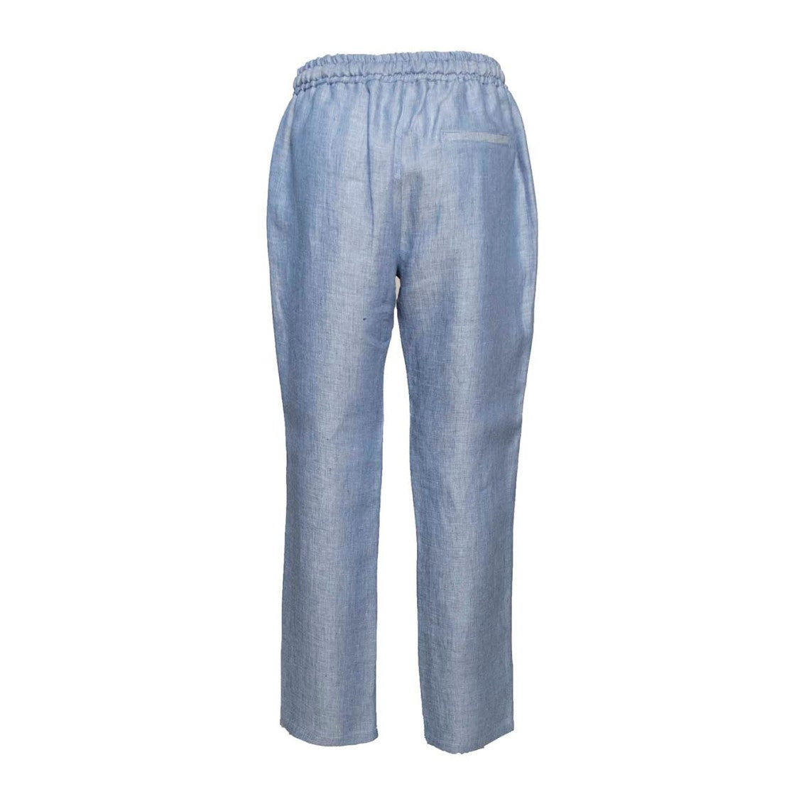Barba Joke Straight Trousers In Light Blue Linen