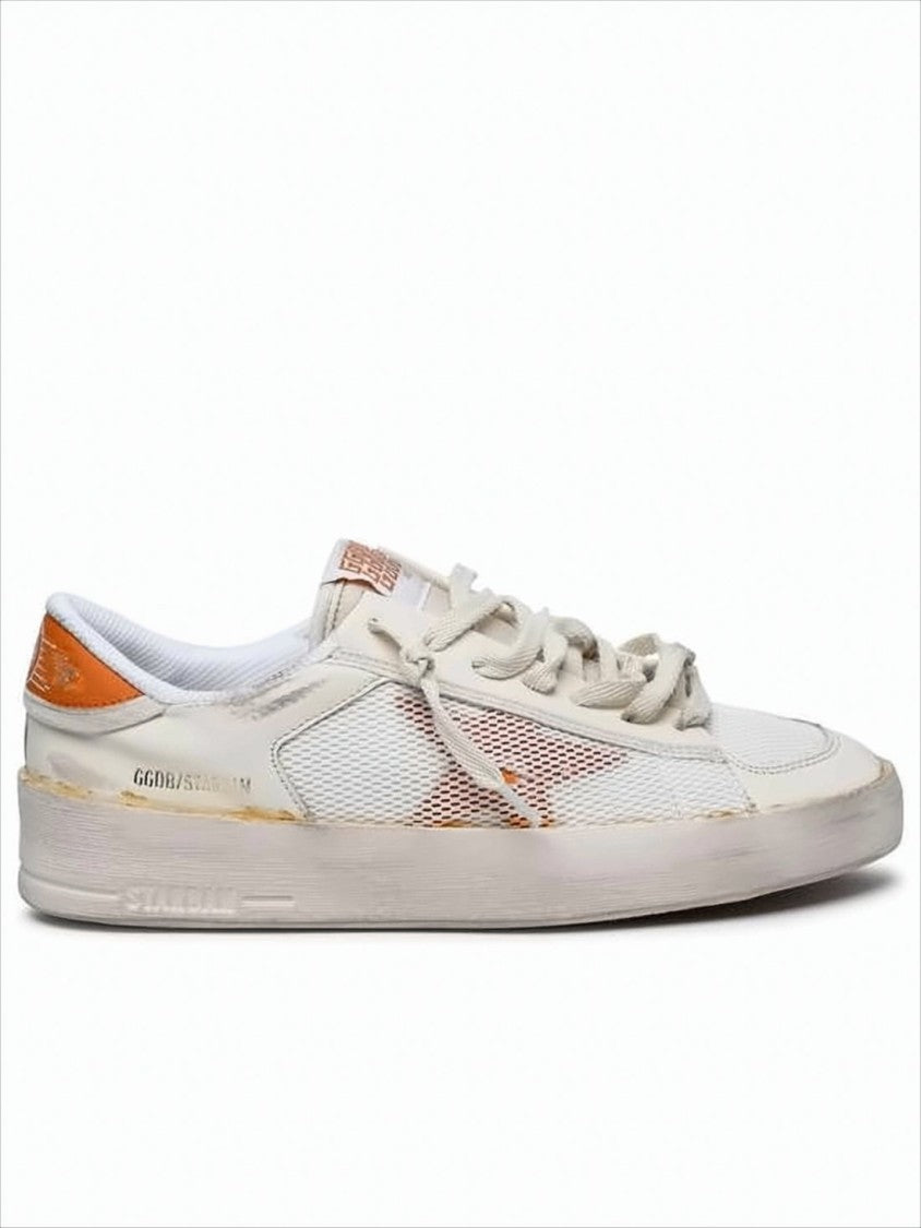 Golden Goose Distressed Vintage Low-Top Sneakers With Mixed Textures