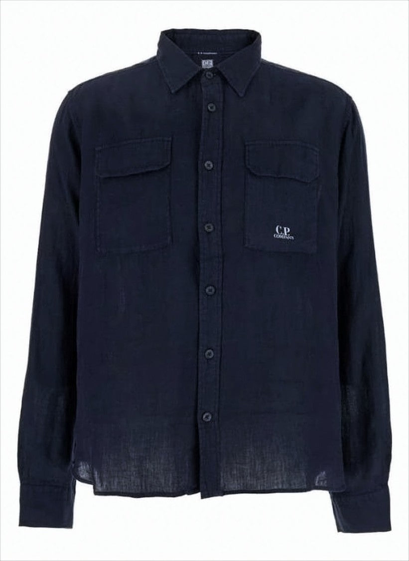 C.P. Company Lightweight Linen Long-Sleeve Shirt With Classic Collar