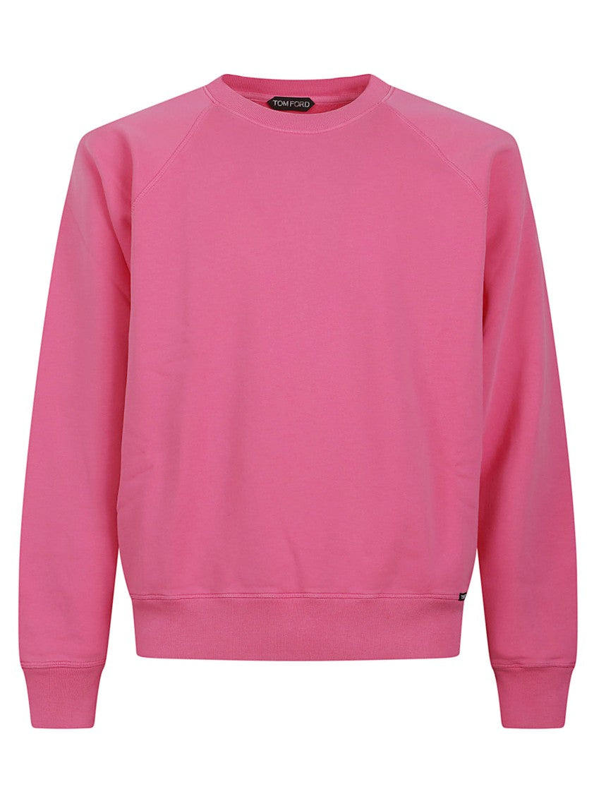 Tom Ford Vibrant Pink Cotton Sweater With Crew Neckline