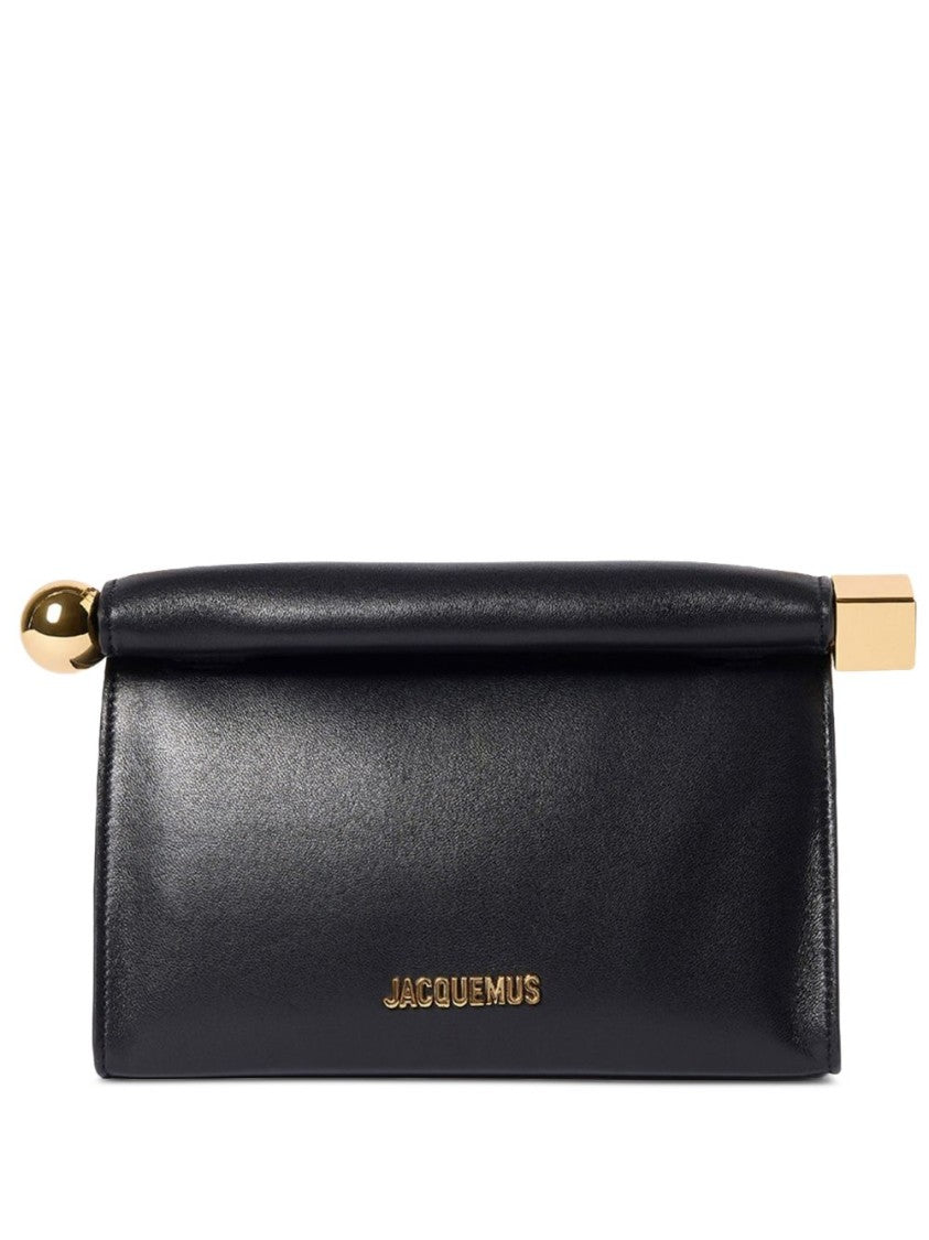 Jacquemus Rolled Top Rectangular Shoulder Bag - Black