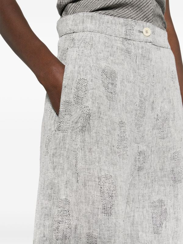 Henrik Vibskov High-Waisted Wide-Leg Pants With Textured Print