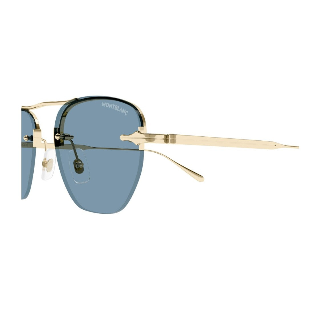 Montblanc Gold Mb0404s Nib Geometric Metal Sunglasses