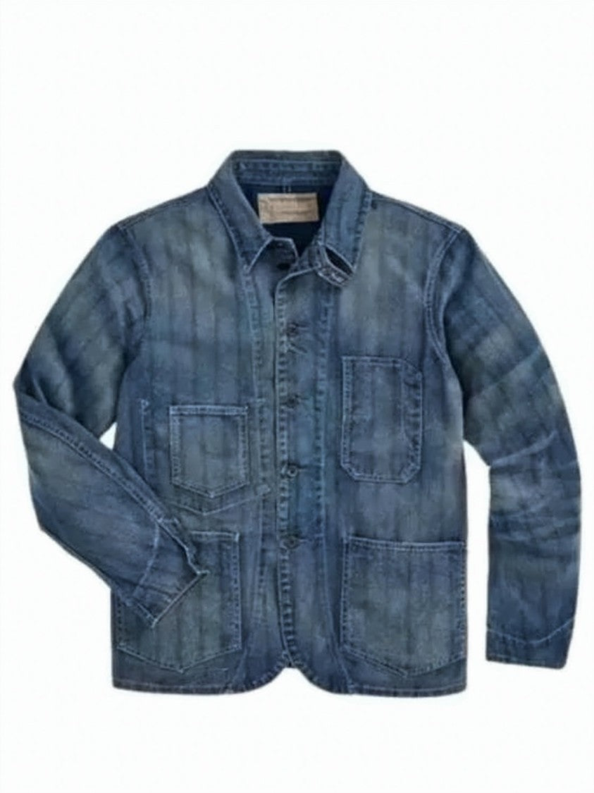 Polo Ralph Lauren Faded Blue Denim Jacket With Classic Button-Up Front