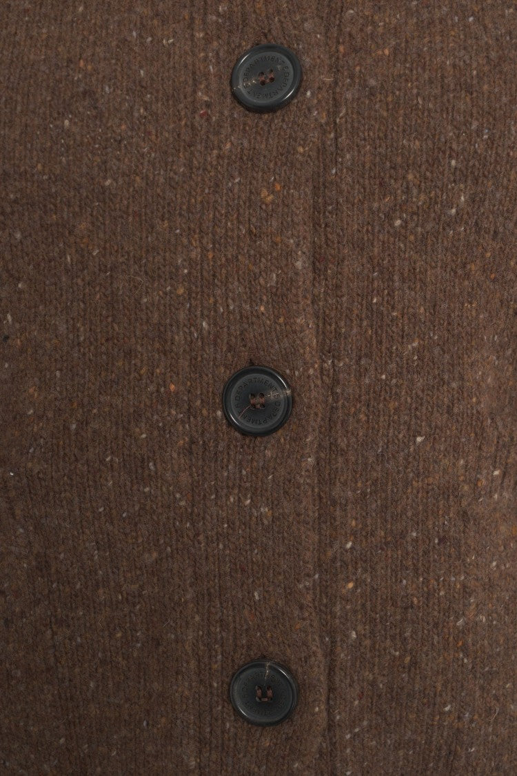 Department Five Textured Knit Cardigan With Round Neckline And Button Closure