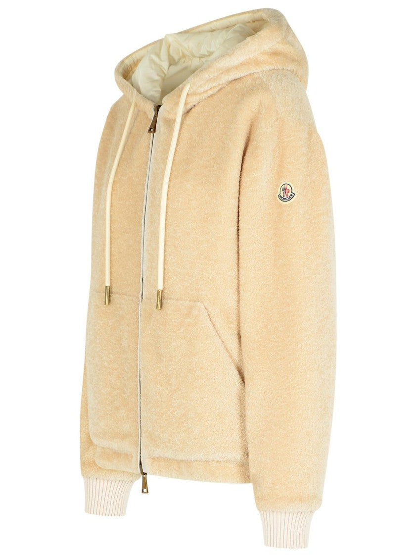 Moncler Reversible Jacket In Cream Cotton Blend