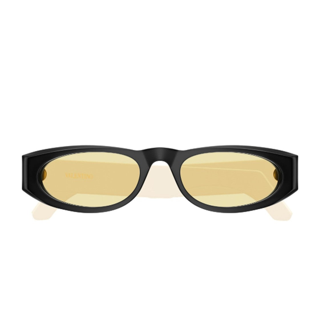 Valentino Havana Linea V Logo Recycled Acetate Oval Sunglasses