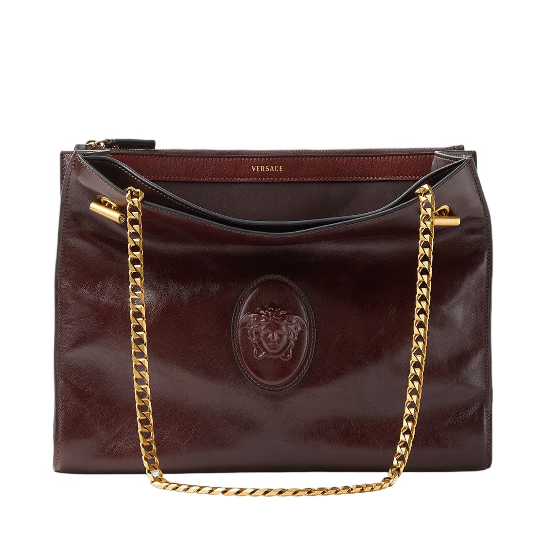 Versace Cabine Leather Shoulder Bag