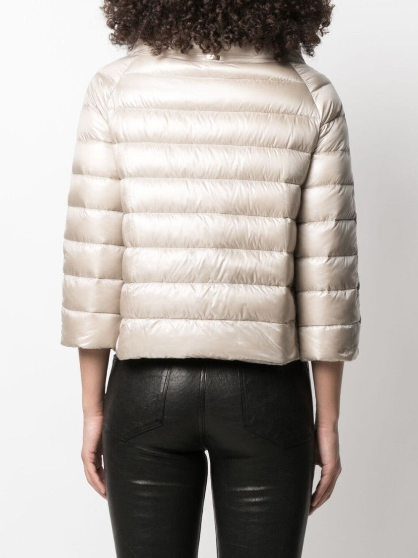 Herno Black Cropped Puffer High Collar Jacket