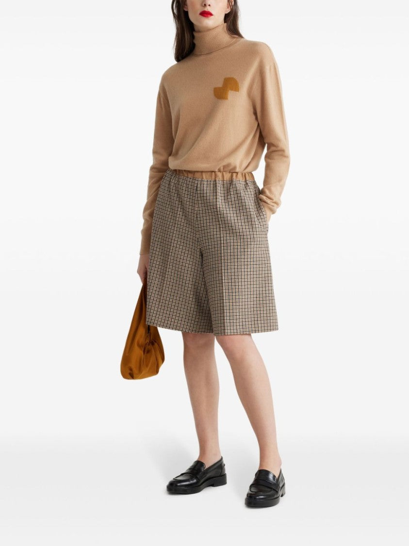 Patou Beige Cashmere/Wool Logo Sweater