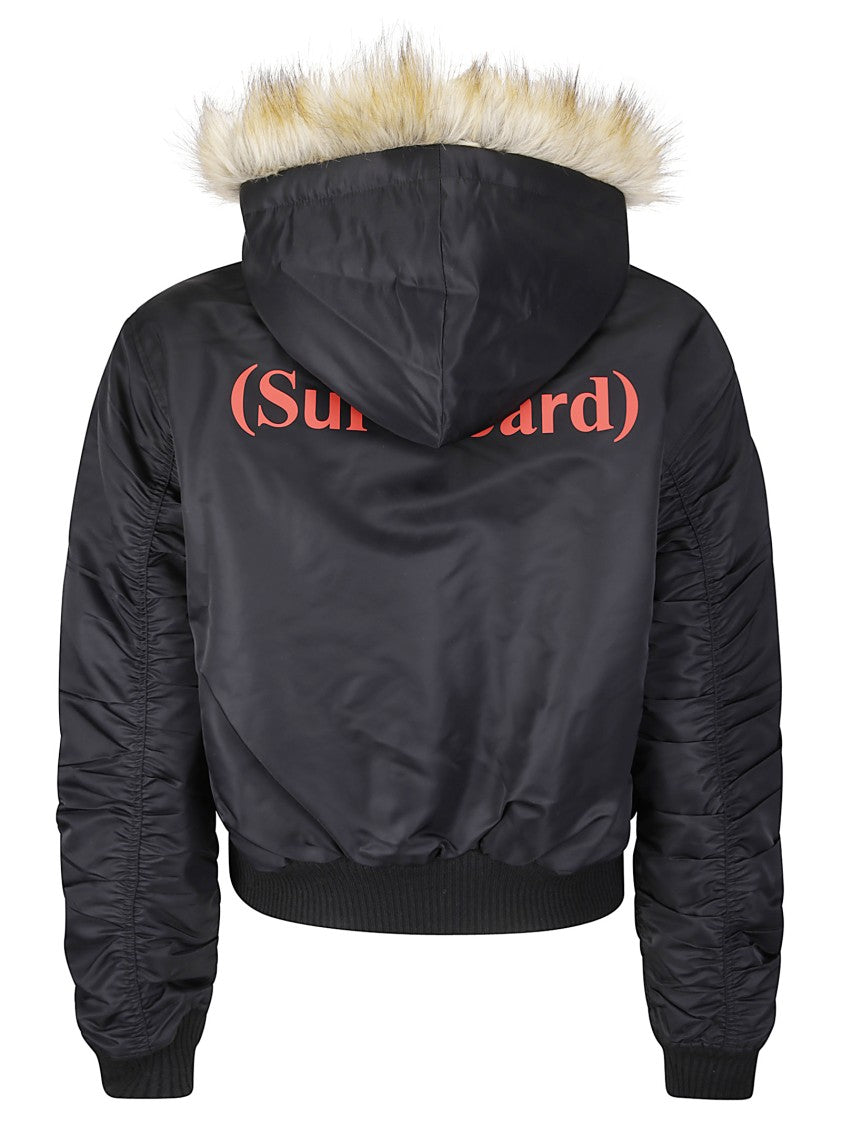 Stockholm Surfboard Club Hooded Bomber Jacket With Fitted Waistband And Zip Closure