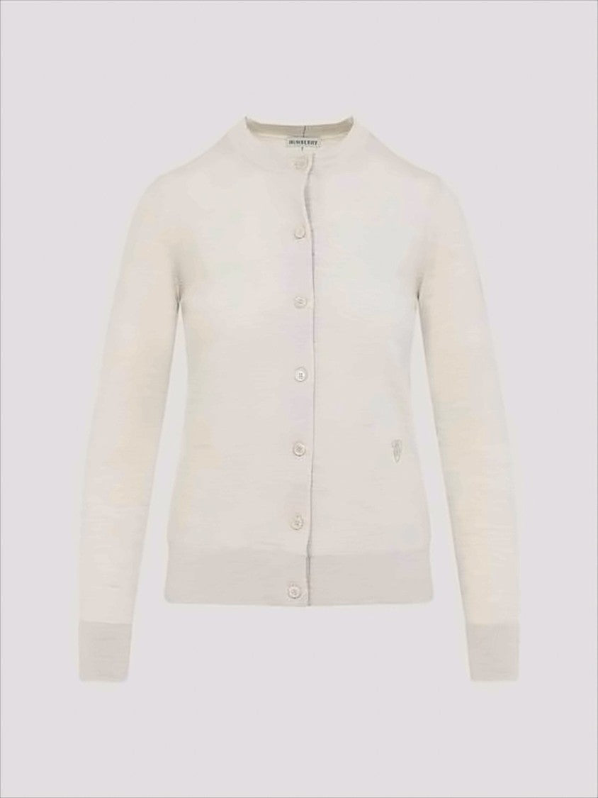 Burberry Heathered Knit Cardigan With Button-Down Front
