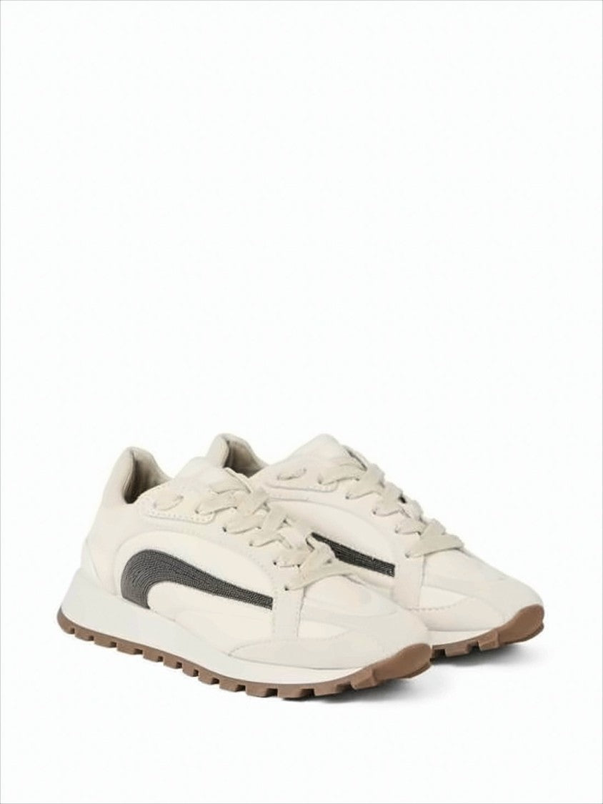Brunello Cucinelli Suede And Fabric Sneakers