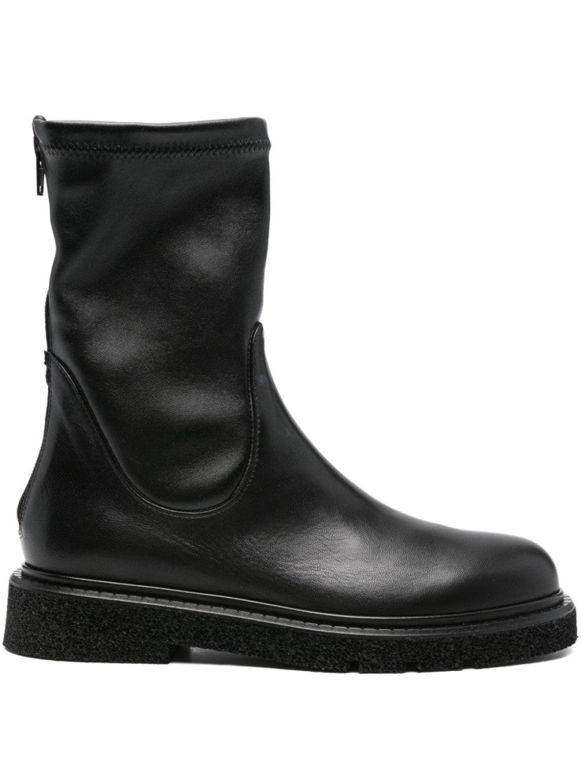 Guglielmo Rotta Calfskin Black Ankle Boots With Refined Silhouette