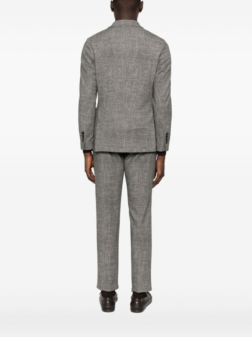 Circolo 1901 Textured Grey Checkered Tailored Blazer