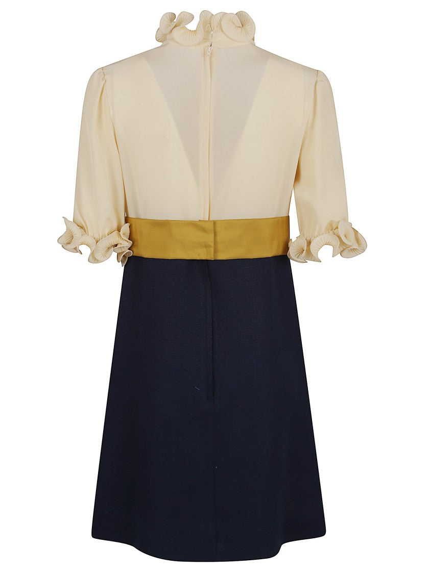 Valentino Garavani Crepe De Chine Dress With Ruffle Detail