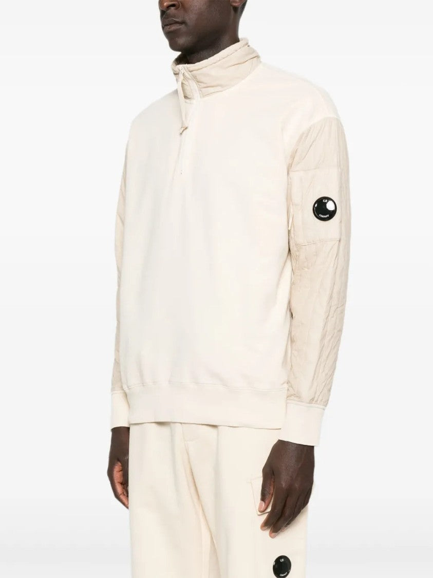 C.P. Company Half-Zip Quilted-Panel Sweatshirt