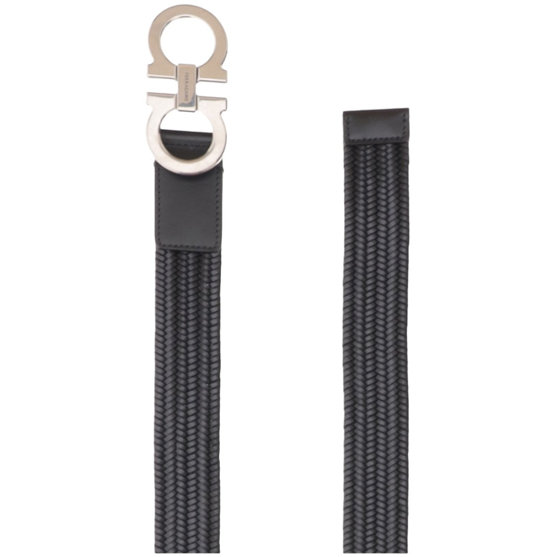 Salvatore Ferragamo Black Braided Fabric Belt