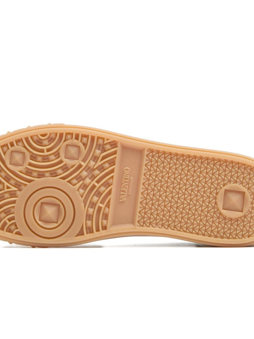 Valentino Garavani Perforated Leather White Sneakers With Embossed Details