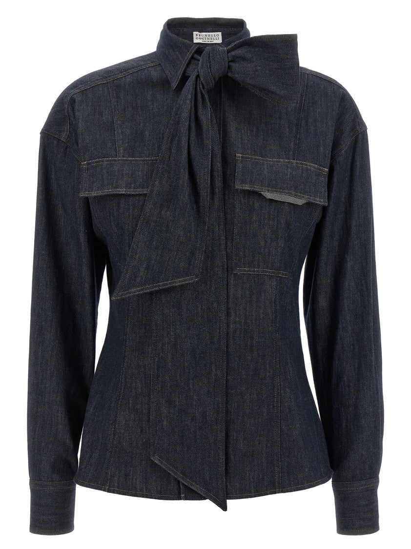 Brunello Cucinelli Shiny Flap Detail' Shirt