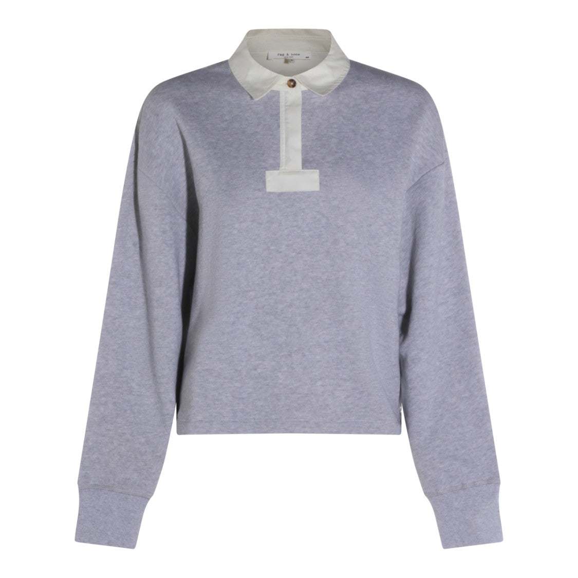 Rag & Bone Heathered Grey Knit Sweater With Contrasting Collar