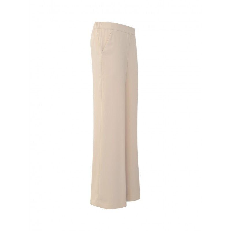 P.A.R.O.S.H. Wide-Leg Beige Cady Pants With Minimalist Aesthetic
