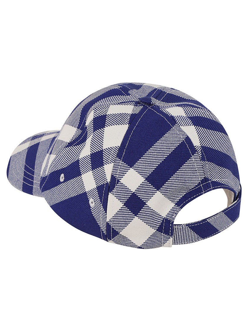 Burberry Classic Check Pattern Cap With Structured Silhouette