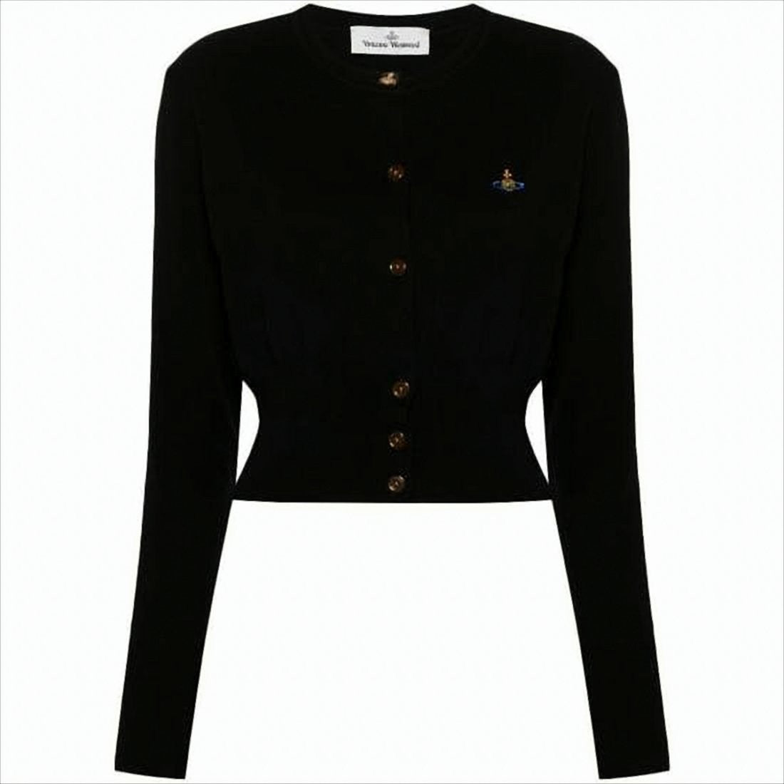 Vivienne Westwood Fitted Round Neck Cardigan With Embroidered Detail