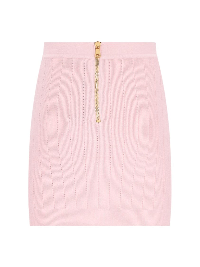 Balmain Mini Knit Skirt – Pink