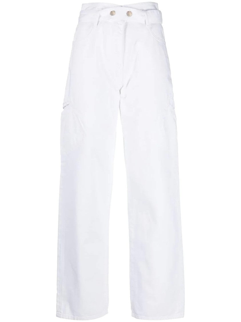 Iro White Jinn High-Waisted Cotton Straight-Leg Jeans