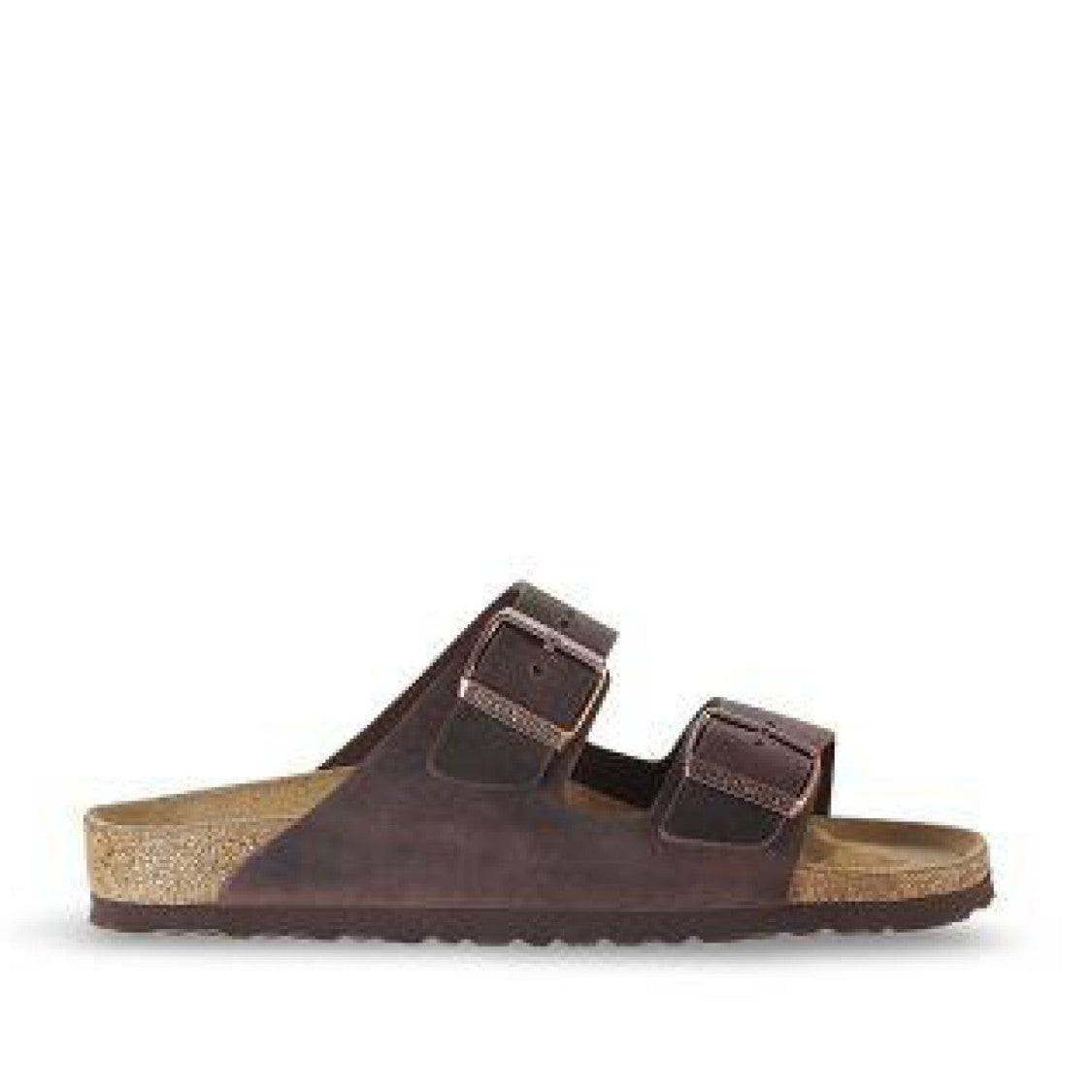 Birkenstock Brown Oiled Leather Two-Strap Arizona Sandals