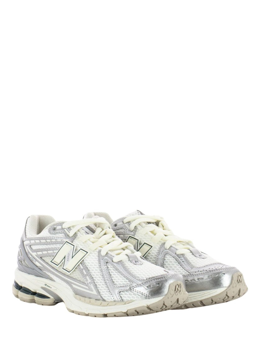 New Balance Grey Mesh Upper Metallic Sneakers