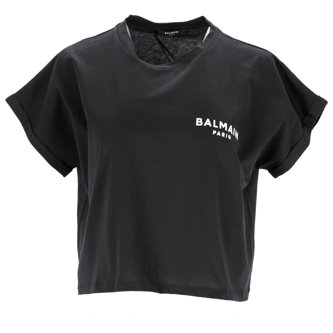 Balmain Relaxed-Fit Cotton Crop Top With Logo Detail