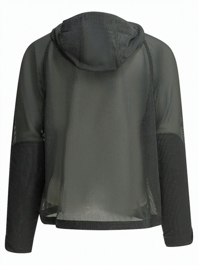 Goldwin Black Semi-Transparent Mesh Front Zipper Jacket