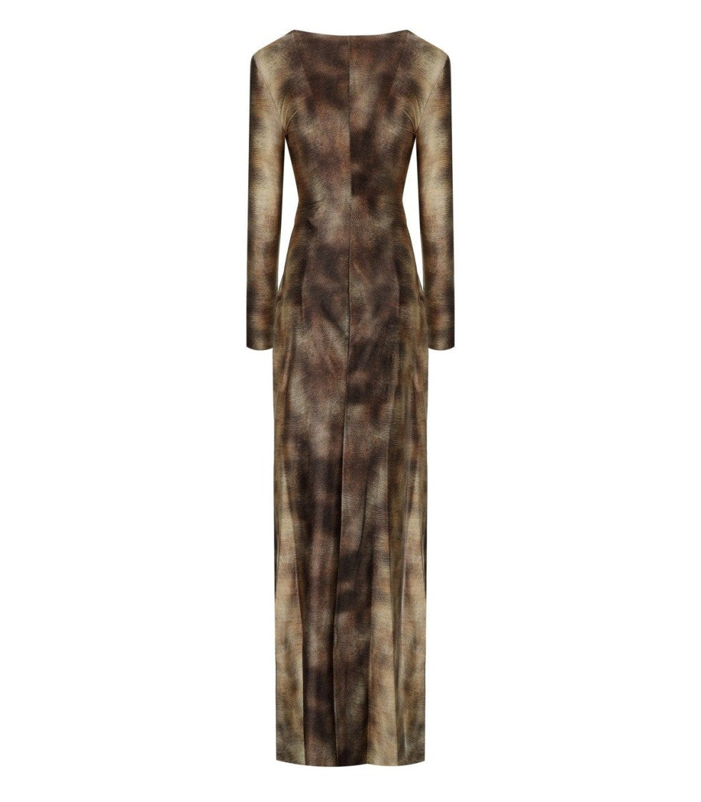 Elisabetta Franchi Red Carpet Lizard Dress