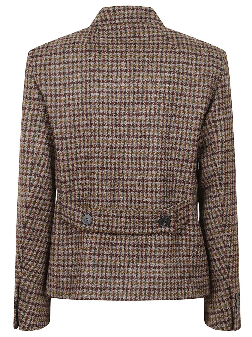Max Mara Houndstooth Wool Blend Blazer
